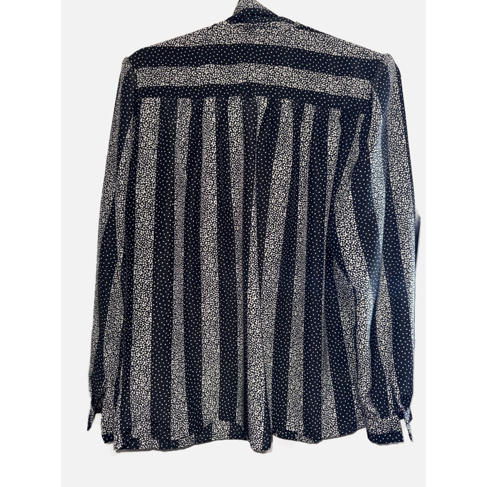 Susan Hutton- Vintage Black & White Long Sleeve Blouse size 8 - Picture 3 of 7